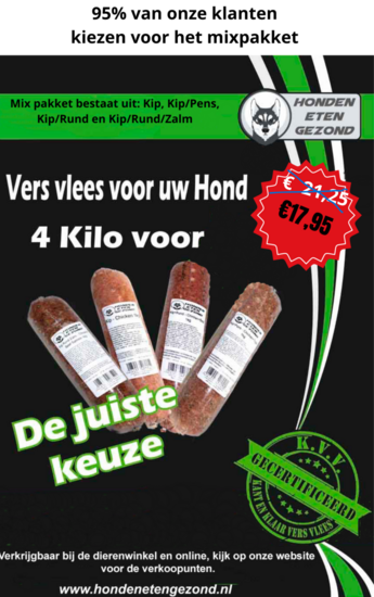 Honden eten gezond Mix pakket 4 KILO